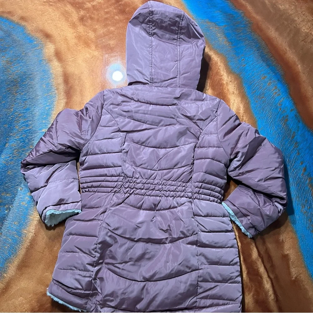 NWT Steve Madden Reversible Hooded Parka Fleece White Rose Pink small 7/8
